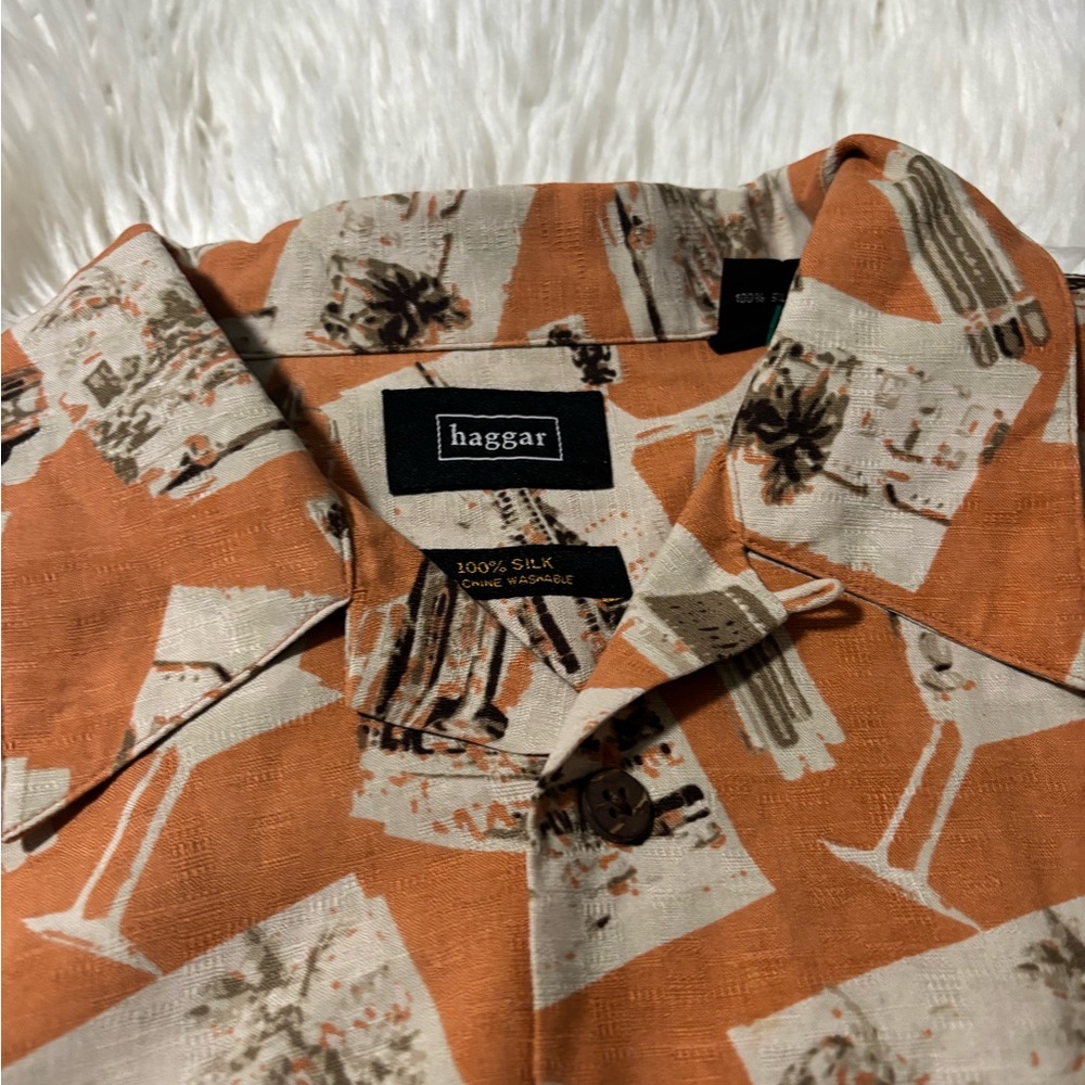 Haggar Burnt Orange Silk Shirt